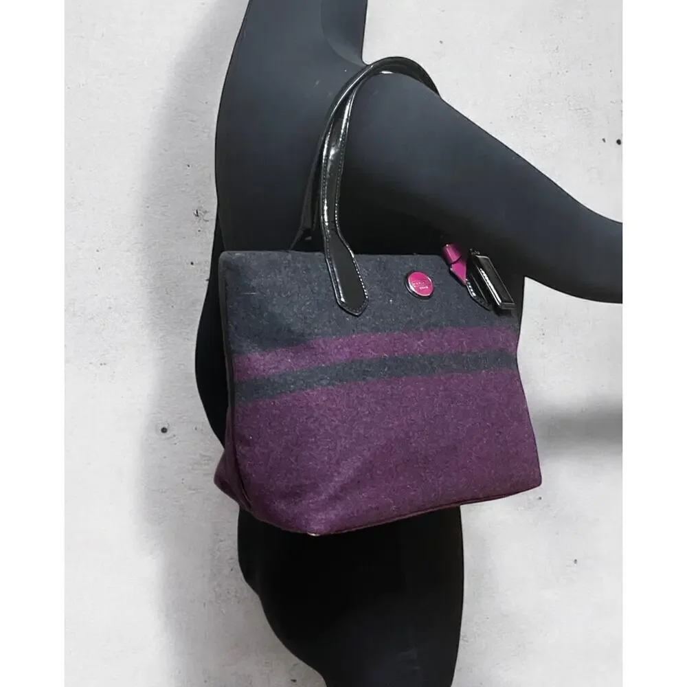 Coach F24786 Signature Stripe Wool Tote Bag